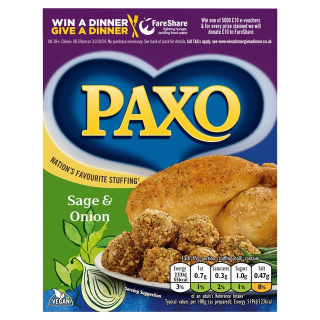 Paxo Sage & Onion Stuffing Mix 170g