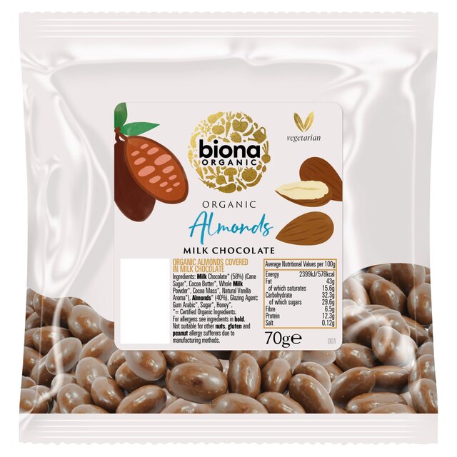 Biona Organic Amands Milk Chocolate 70g