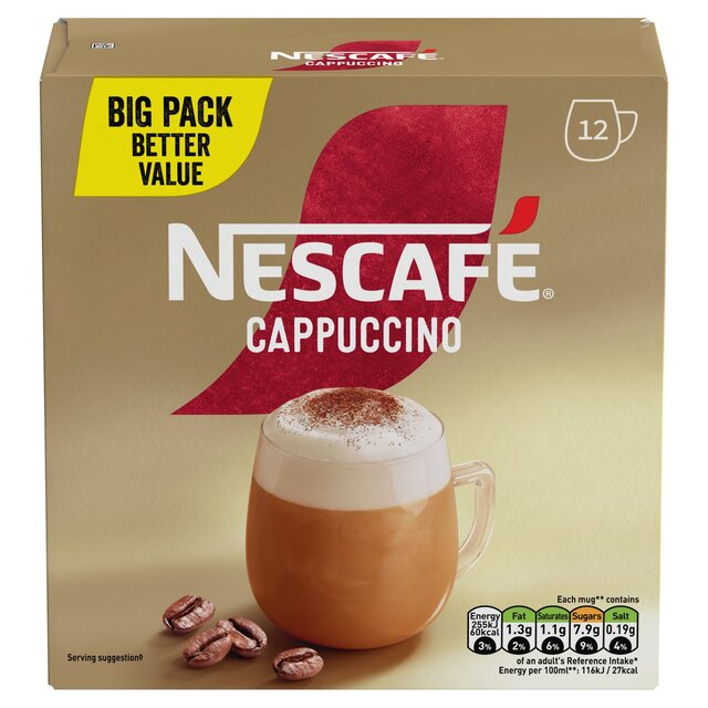 Nescafe Cappuccino Instant Coffee 12 per pack