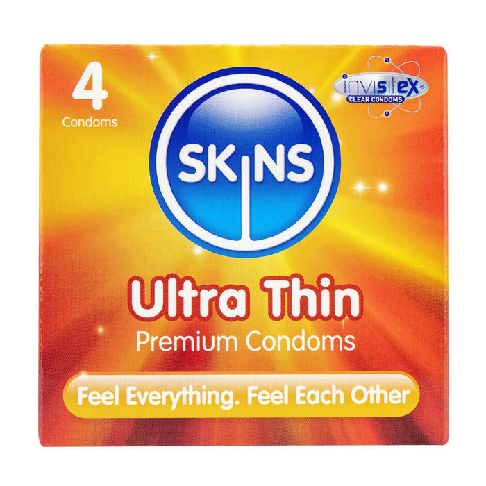 Skins condones ultra delgados 4 por paquete