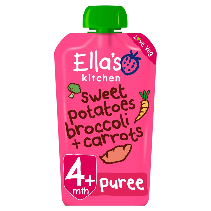 Ellas Küche Bio -Süßkartoffeln, Brokkoli & Karotten Babybeutel 120g
