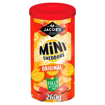 Jacob's Mini Cheddars Original Cheese Baked Snacks Tub 260g